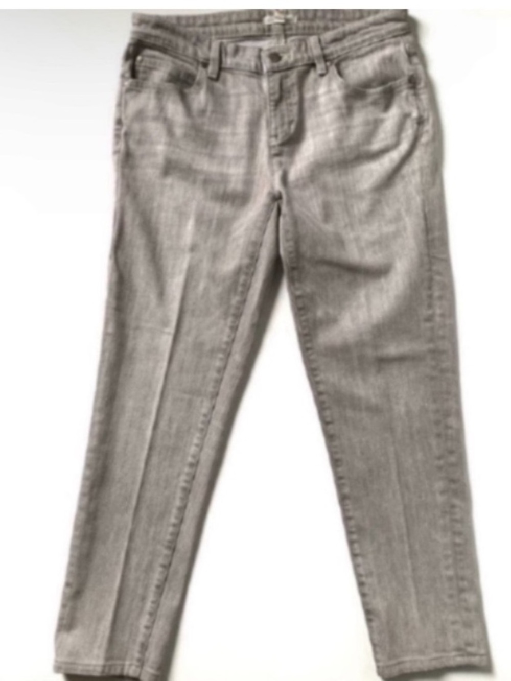 Eileen Fisher Light Gray Cropped Straight-Leg Jeans Minimalist Cotton Size 4